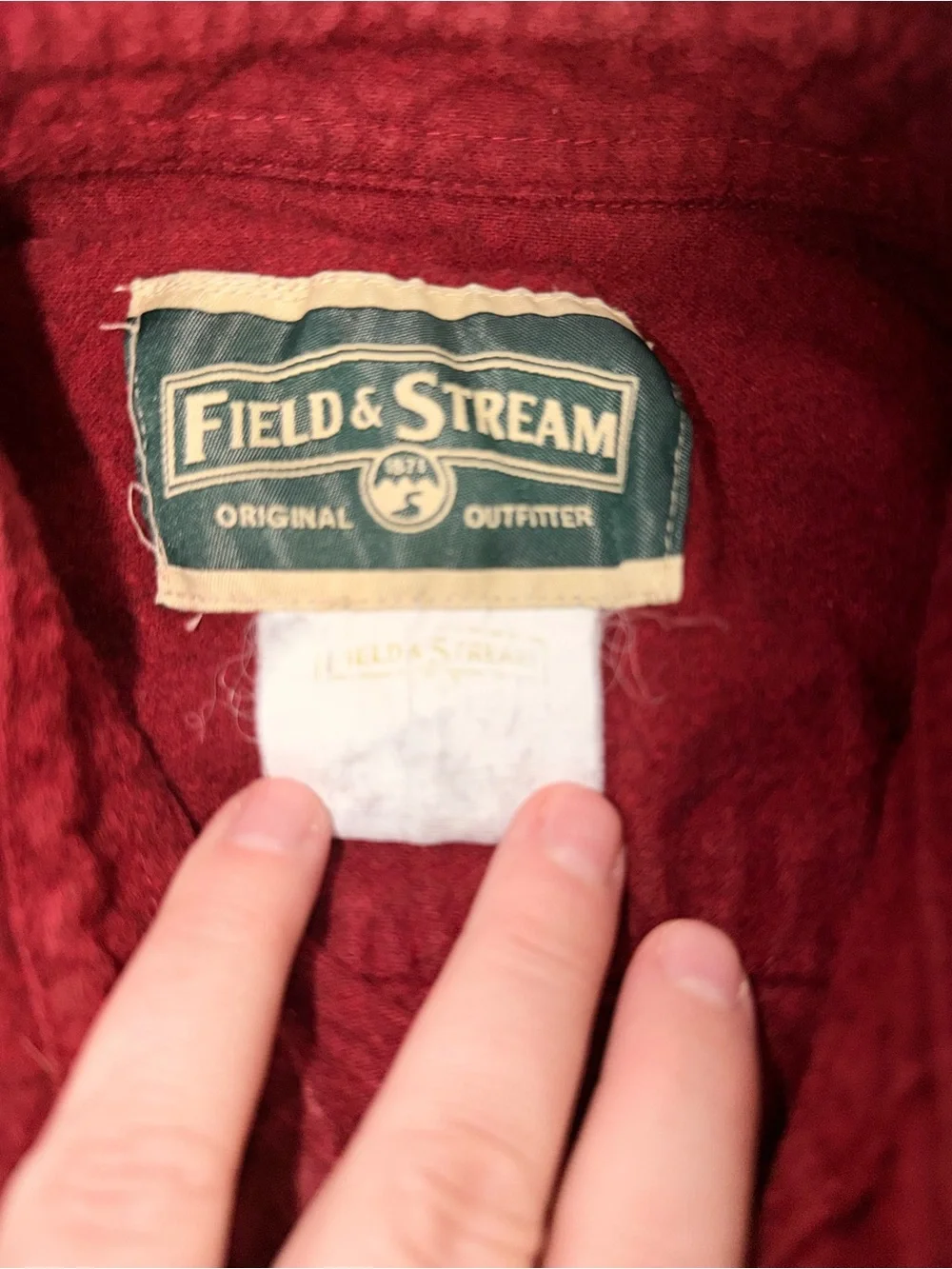 Field & Stream Deep Red Button-Front Wool Shirt